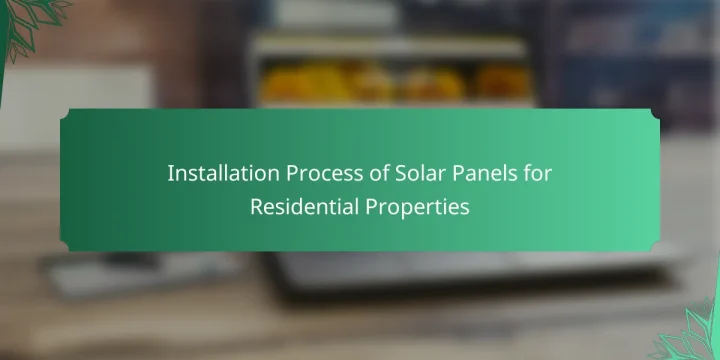 Installation Process of Solar Panels for Residential Properties