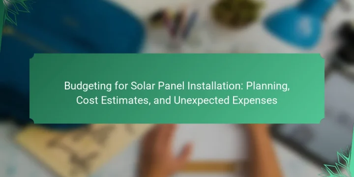 Budgeting for Solar Panel Installation: Planning, Cost Estimates, and Unexpected Expenses