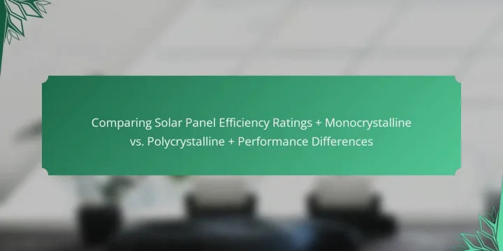 Comparing Solar Panel Efficiency Ratings + Monocrystalline vs. Polycrystalline + Performance Differences