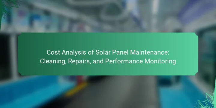 Cost Analysis of Solar Panel Maintenance: Cleaning, Repairs, and Performance Monitoring