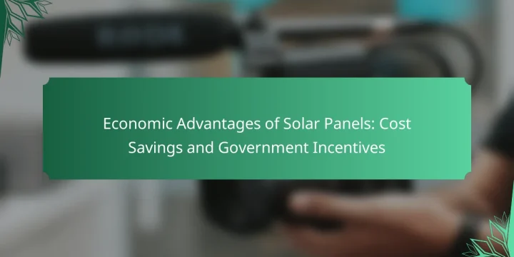 Economic Advantages of Solar Panels: Cost Savings and Government Incentives