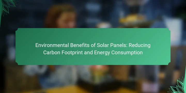 Environmental Benefits of Solar Panels: Reducing Carbon Footprint and Energy Consumption