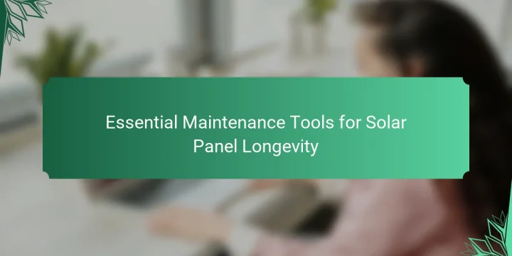 Essential Maintenance Tools for Solar Panel Longevity