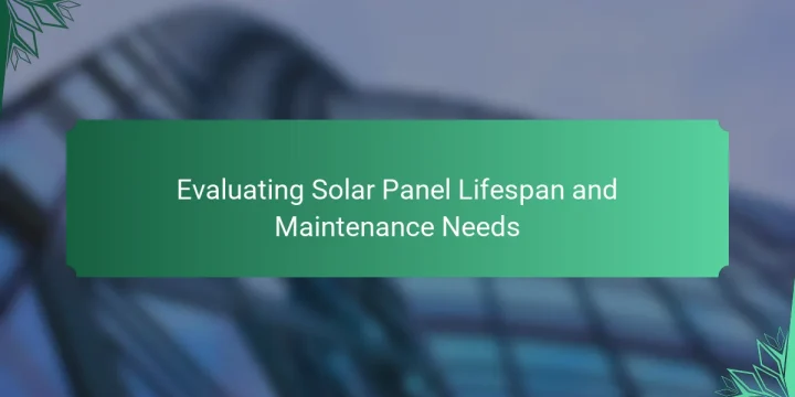 Evaluating Solar Panel Lifespan and Maintenance Needs