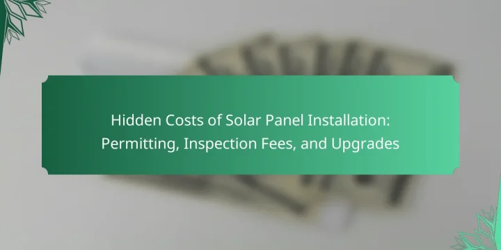 Hidden Costs of Solar Panel Installation: Permitting, Inspection Fees, and Upgrades