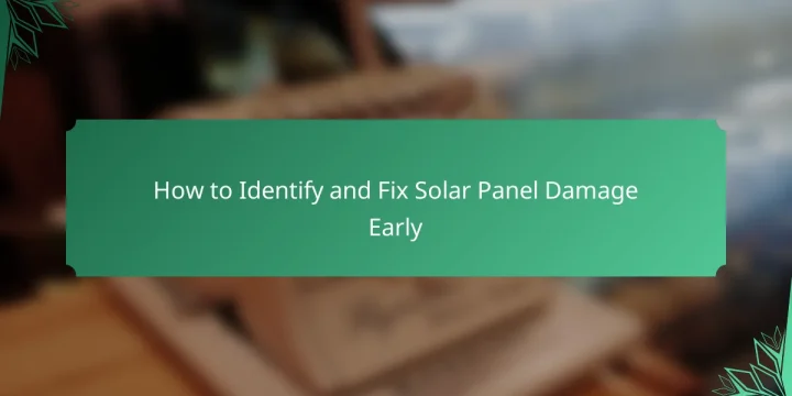 How to Identify and Fix Solar Panel Damage Early