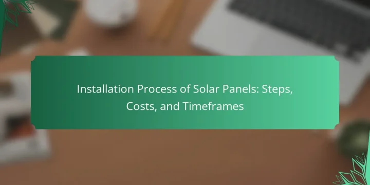 Installation Process of Solar Panels: Steps, Costs, and Timeframes