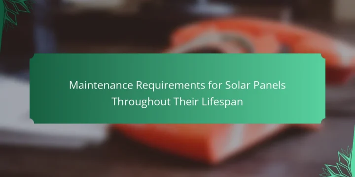 Maintenance Requirements for Solar Panels Throughout Their Lifespan