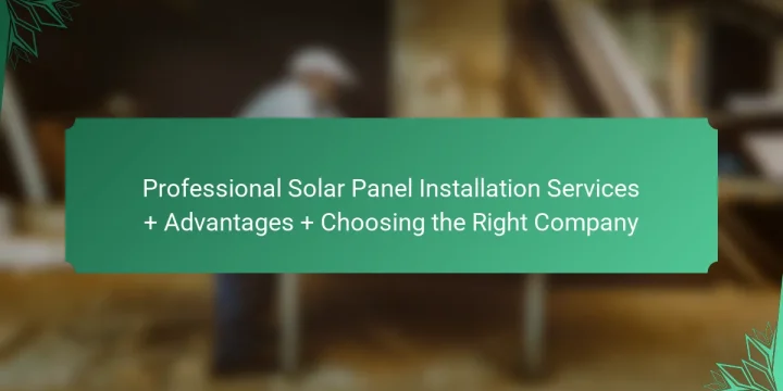 Professional Solar Panel Installation Services + Advantages + Choosing the Right Company