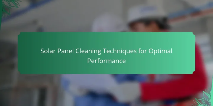 Solar Panel Cleaning Techniques for Optimal Performance