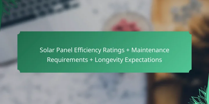 Solar Panel Efficiency Ratings + Maintenance Requirements + Longevity Expectations