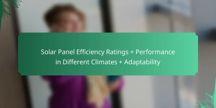Solar Panel Efficiency Ratings + Performance in Different Climates + Adaptability