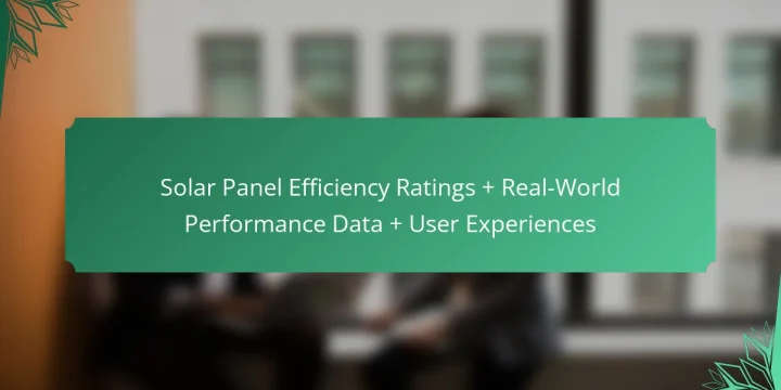 Solar Panel Efficiency Ratings + Real-World Performance Data + User Experiences