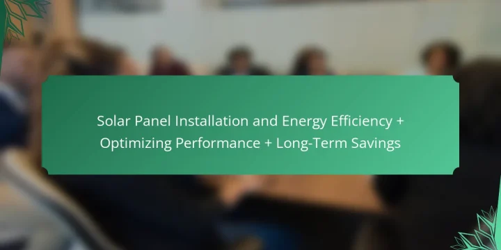Solar Panel Installation and Energy Efficiency + Optimizing Performance + Long-Term Savings