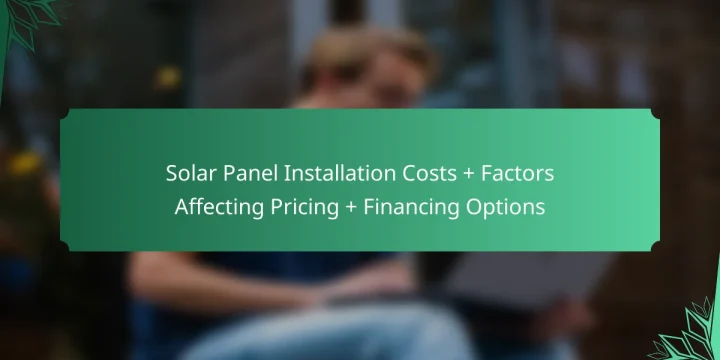 Solar Panel Installation Costs + Factors Affecting Pricing + Financing Options