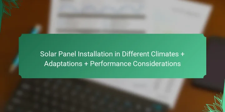Solar Panel Installation in Different Climates + Adaptations + Performance Considerations