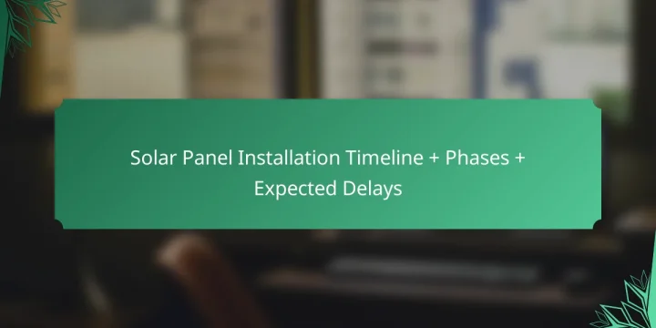 Solar Panel Installation Timeline + Phases + Expected Delays
