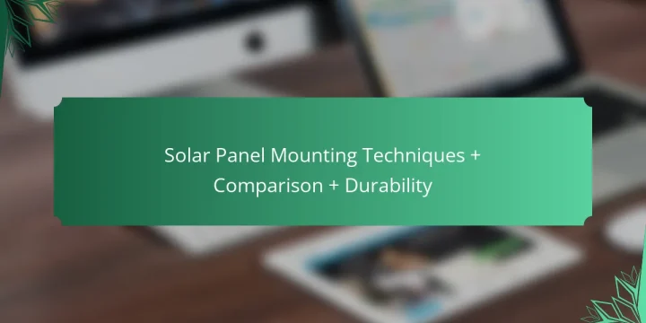 Solar Panel Mounting Techniques + Comparison + Durability