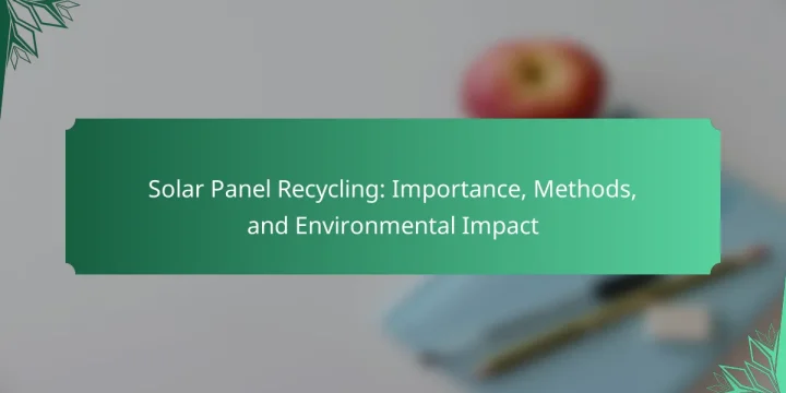 Solar Panel Recycling: Importance, Methods, and Environmental Impact