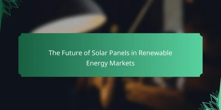 The Future of Solar Panels in Renewable Energy Markets