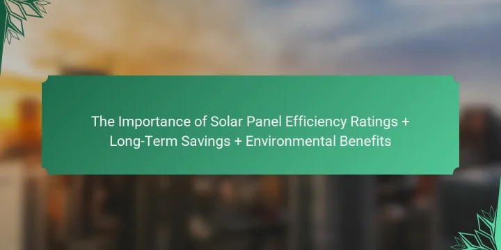 The Importance of Solar Panel Efficiency Ratings + Long-Term Savings + Environmental Benefits