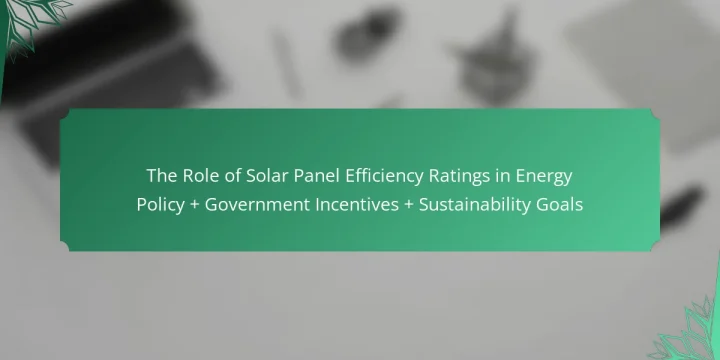 The Role of Solar Panel Efficiency Ratings in Energy Policy + Government Incentives + Sustainability Goals