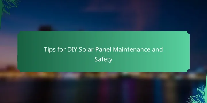 Tips for DIY Solar Panel Maintenance and Safety