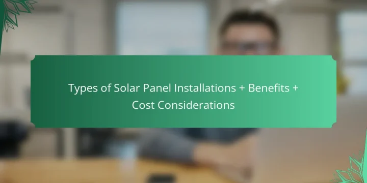 Types of Solar Panel Installations + Benefits + Cost Considerations