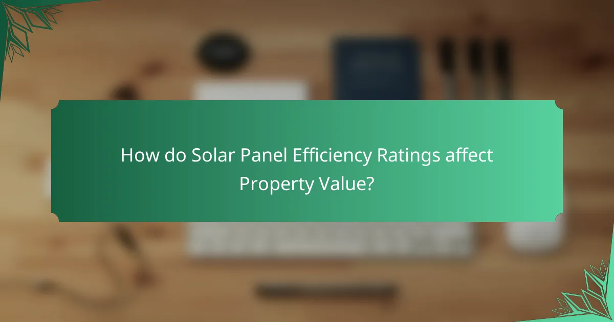 How do Solar Panel Efficiency Ratings affect Property Value?