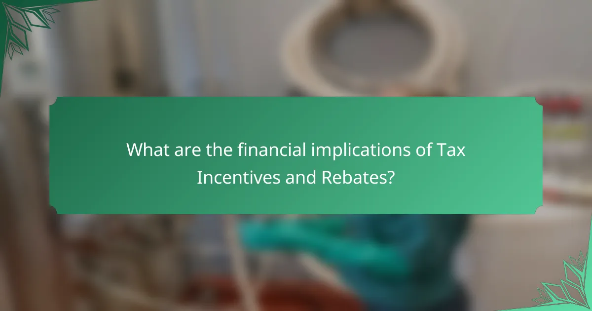 What are the financial implications of Tax Incentives and Rebates?