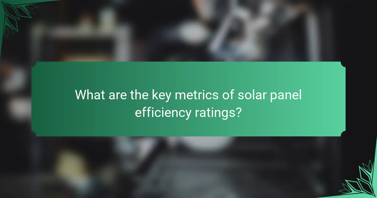 What are the key metrics of solar panel efficiency ratings?