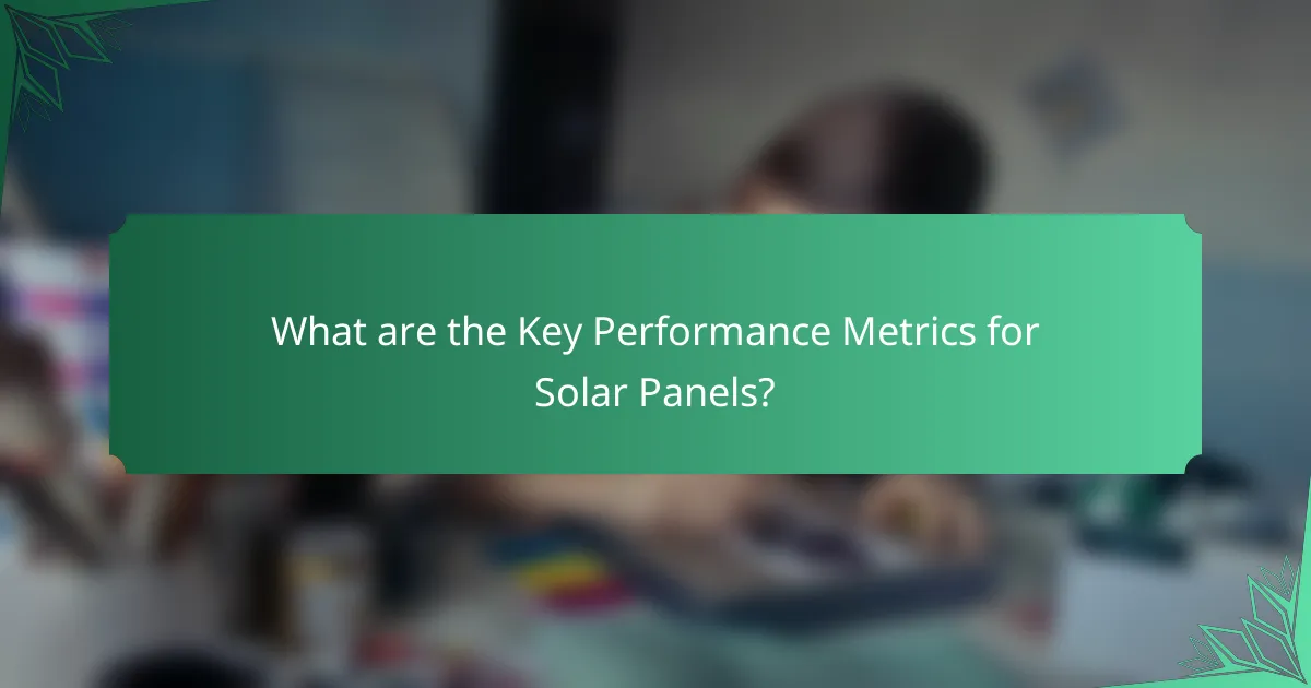 What are the Key Performance Metrics for Solar Panels?