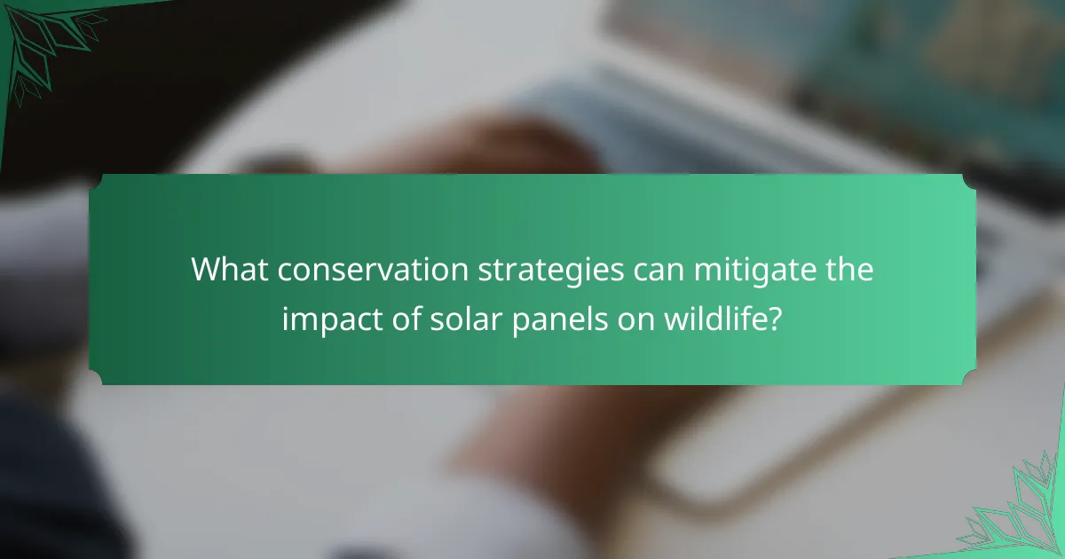 What conservation strategies can mitigate the impact of solar panels on wildlife?