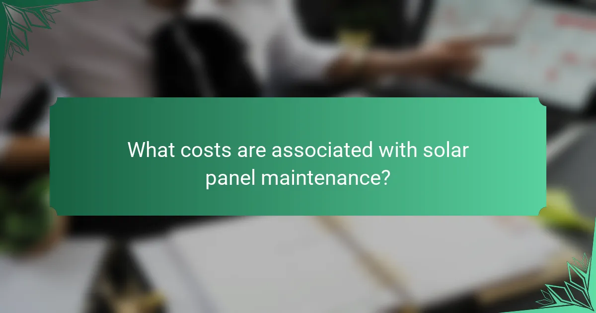 What costs are associated with solar panel maintenance?