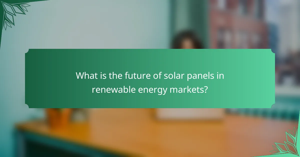 What is the future of solar panels in renewable energy markets?