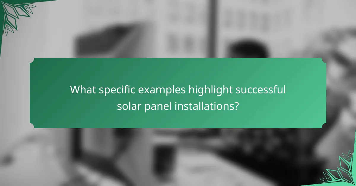 What specific examples highlight successful solar panel installations?