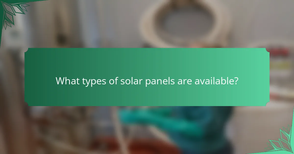 What types of solar panels are available?